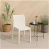 Dmora - Sedia da Esterno Fiano, Sedia Outdoor salvaspazio, Impilabile e Leggera, Perfetta per Giardini e verande, Made in Italy, 42x48 h81 cm, Bianco