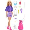 Barbie Malibu Avventure all'Aperto Bambola alla moda | con oltre 10 accessori a tema campeggio incluso cagnolino, JJV59