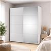 Dmora Guardaroba 2 Ante Eulalie, Mobile Camera da Letto, Cabina Armadio portabiti, Armadio Appendiabiti, 182x61 h220 cm, Bianco Lucido