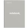 Miquelrius - Quaderno A4, Notebook Emotions, 80 Fogli da 90 g/m², Taccuino a Punti, 1 Striscia di Colore, Spirale Microforata, Copertina Extra Rigida, 4 Fori, Grigio