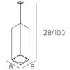 TopLight PLATE SOSPENSIONE TUBO H25 1 LUCE ATTACCO GX53 GRIGIO E ROSONE DA INCASSO CROMO