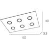 TopLight PATH PLAFONIERA 6 LUCI ATTACCO GX53 FOGLIA ARGENTO