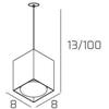 TopLight PLATE SOSPENSIONE TUBO H10 1 LUCE ATTACCO GX53 GRIGIO ANTRACITE E ROSONE DA INCASSO CROMO