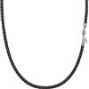 Viwind Collana in vera pelle, 2,5 mm/3 mm di larghezza, in pelle intrecciata, 45-60 cm, in argento Sterling 925, per uomo e donna, con confezione regalo
