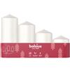 Bolsius 4 Candele a Pilastro Lisce - per il periodo dell'Avvento - Bianco - Diverse Dimensioni 12-10-8-6 cm - Ø48mm - Candele Decorative - Lunga Durata - Non Profumate - Con Cera Vegetale Naturale