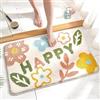 KRYCRHIA Tappeto da bagno a forma di fiore, morbido, accogliente, floreale, erba, muschio, funky shaggy, antiscivolo, soffice e assorbente, lavabile in lavatrice, zerbino per bagno, vasca e doccia, decorazione