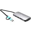 i-tec USB 3.0 USB-C/Thunderbolt 3x Display Metal Nano Dock with LAN + Power Deli