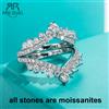 ANU JEWEL AnuJewel 3mm D Colore Moissanite a Forma di Cuore Fedi Nuziali 18k Placcato Oro Argento 925 Anello Nuziale Set Per Ragazze Gioielli