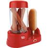 JOCCA Macchina per hot dog marca Jocca di colore rosso con capacità di cuocere 6 salsicce al vapore in un vano estraibile e barra in acciaio inox per riscaldare il pane