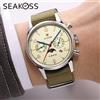 SEAKOSS Orologio da polso meccanico automatico 1963 con movimento Seagull ST1654 Display 24 ore su 24 Calendario pilota dell'aeronautica militare Orologi da uomo