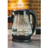 Adler Bollitore elettrico in vetro 1,7 L 2200 W, design moderno nero, spegnimento automatico, LED, base rotante