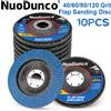 NuoDunco 10 Pezzi Dischi Lamellari 125mm T29 per Smerigliatrice Angolare, Dischi Abrasivi 40/60/80/120 Grit per Metallo e Legno