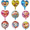 PAW PATROL 10/50pcs Paw Patrol Palloncino Cuore Rotondo Cane Del Fumetto Pellicola di Alluminio Palloncino Decorazione Della Festa di Compleanno Per Bambini Helio Globos