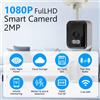 FUNOVATION Telecamera di Sicurezza WiFi HD 2MP, Mini Telecamera per Sorveglianza Domestica Interna, Visione Notturna, Audio Bidirezionale, Rilevamento Umano, IP CAM 2.4G
