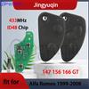 Jingyuqin Chiave Auto Pieghevole con Telecomando 433MHz ID48 per Alfa Romeo 147 156 166 GT 159 1999-2008, Lama SIP22, 2/3 Pulsanti
