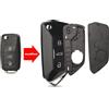 jingyuqin Guscio chiave auto pieghevole modificato Jingyuqin per VW Volkswagen Golf Mk6 Tiguan Polo Passat CC SEAT Skoda Octavia 3 pulsanti
