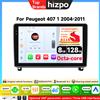 Hizpo Qualcomm Lettore Multimediale per Auto per Peugeot 407 Cc SW 407CC 2004-2011 Radio Android Navigazione Stereo CarPlay Auto AI