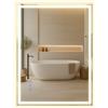 SONGMICS Specchio da Bagno con Luce SONGMICS, Specchio Rettangolare da Parete, Funzione Antiappannamento, Tonalità e Luminosità Regolabili, Trucco, Camera da Letto, Bagno, 80,7 x 60,7 cm, Bianco Nuvola