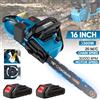 DWiusty Motosega elettrica senza spazzole da 3500W, 16 pollici, a batteria, portatile, con lubrificazione automatica dell'olio, strumento da giardinaggio compatibile con batteria Makita 21V.