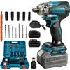 TKKEACE Avvitatore Elettrico Brushless 1200N.M, Avvitatore a Impulsi da 1/2 Pollice, Trapano Elettrico Compatibile con Batteria Makita 18V # 20