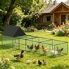 BORWART Grande Recinto per Polli da Esterno, Gabbia per Galline con Recinzione, Cuccia per Anatre con Rete in Nylon, Tubi Metallici, Gabbia per Conigli, Nido per Animali Domestici