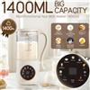NONE Frullatore multifunzione ad alte prestazioni da 1400 ml, macchina per latte di soia silenziosa con lame in acciaio inossidabile a 16 lame, touchscreen LED, timer 12 ore