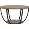 HOMCOM Tavolino da soggiorno con 2 ripiani, 80x80x43,8 cm, marrone e nero | Aosom Italy