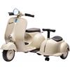 AIYAPLAY Moto elettrica VESPA 2 posti con luci, musica, USB e portaoggetti, crema | Aosom Italy