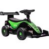 AIYAPLAY Auto cavalcabile F1 con volante musicale, ruote silenziose e portaoggetti, verde | Aosom Italy