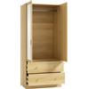 HOMCOM Armadio guardaroba con specchio, 2 ante, 2 cassetti e barra, 80x50x180 cm, rovere | Aosom Italy