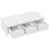 HOMCOM Rialzo monitor con 3 cassetti e supporto per PC portatile, 51x24x13 cm, bianco | Aosom Italy