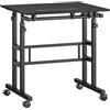HOMCOM Scrivania Regolabile in Altezza con Ruote e Piano Inclinabile, 70x60 cm, Nero | Aosom Italy