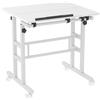 HOMCOM Scrivania Regolabile in Altezza con Ruote e Piano Inclinabile, 70x60x70,5-120 cm, Bianco | Aosom Italy