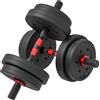 HOMCOM Set 2 Manubri con 8 Dischi, Connettore e Peso Totale 15 kg, Nero | Aosom Italy