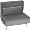 HOMCOM Poltrona Letto 3 in 1 Richiudibile in Tessuto a Coste con Schienale Regolabile, Grigio Scuro | Aosom Italy