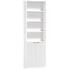 HOMCOM Libreria a 6 Livelli con 4 Scomparti Aperti e 2 Ante, 60x24x182 cm, Bianco | Aosom Italy
