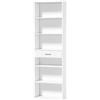 HOMCOM Libreria Verticale a 7 Ripiani con 6 Cubi e Cassetto, 60x24x182 cm, Bianco | Aosom Italy