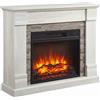 HOMCOM Camino Elettrico Decorativo 1800W con Effetto Fiamma, Termostato, Timer e Telecomando, Natural | Aosom Italy