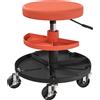 HOMCOM Sgabello da Officina con Ruote, Altezza Regolabile 40-51 cm e Vassoi, Arancione | Aosom Italy