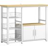 HOMCOM Scaffale da Cucina con Cestelli Estraibili, Armadietto e Supporto Microonde, 100x35x80 cm, Bianco | Aosom Italy