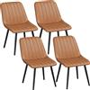 HOMCOM Set 2 Sedie da Pranzo con Schienale e Seduta Sagomati, 51x61x78 cm, Marrone | Aosom Italy