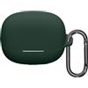 kwmobile Custodia protettiva kwmobile per Xiaomi Buds 5 Pro - Custodia in TPU e silicone per custodia di ricarica degli auricolari - Custodia antiurto con moschettone - Verde scuro