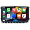 Awesafe Autoradio Android per VW Golf 5/6 Variant, Polo 6R, Touran 1T, Tiguan 5, con CarPlay wireless, Android Auto, Wi-Fi, GPS, navigatore, RDS, DSP, DAB+, Bluetooth, schermo da 9 pollici e 32GB di memoria