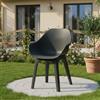 Dmora Sedia da Esterno Marsala Nero Antracite una Sedia Braccioli, Peso Supportato 120 kg Made in Italy