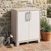 Dmora Armadio da Esterno Maschito 44x80x100h cm Marrone Sabbia 2 Ripiani Impermeabile, Mobile da Giardino Un'anta Made in Italy