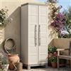 Dmora Armadio Portascope Excellence, 4 Ripiani Regolabili & 2 Vaschette Portaoggetti, Beige/Tortora, 65x45x182 H Cm