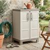 Dmora Armadio Basso Excellence, 2 Ripiani Regolabili, Beige/Tortora, 65x45x97 H Cm