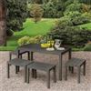 Dmora - Set Salotto da Esterno Sanremo, Composizione da Giardino con 1 Tavolo Rettangolare e 4 panchine, Salottino Indoor e Outdoor da PIC Nic, 100% Made in Italy, Antracite