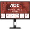 AOC MONITOR LCD IPS LED 27 WIDE FRAMELESS 4ms MM FHD 1000:1 BLACK REG.ALT. Pivot VGA HDMI DP HUB USB Vesa
