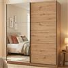 Dmora Guardaroba Grande Kasato 179x210h cm Marrone Rovere Nodi Appendiabiti 5 Ripiani, Armadio Camera da Letto Apertura Scorrevole